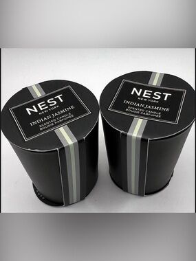 Nest Indian Jasmine Scented Candle - NEW 2 PACK Black Ceramic